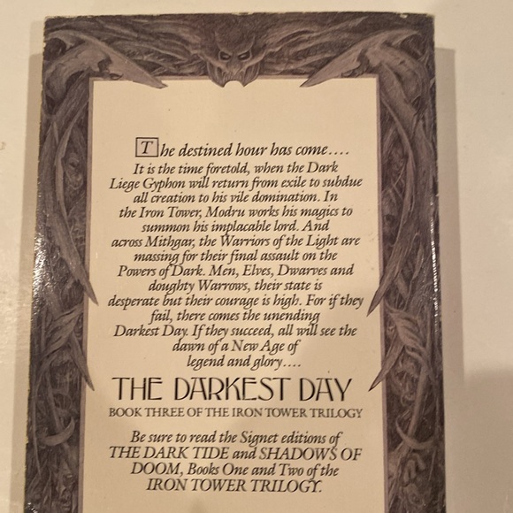 “Iron Tower Trilogy, The Darkest Day, Book 3” - Picture 2 of 2